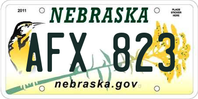 NE license plate AFX823