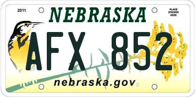 NE license plate AFX852