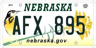 NE license plate AFX895