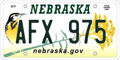 NE license plate AFX975