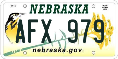 NE license plate AFX979