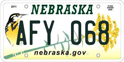 NE license plate AFY068