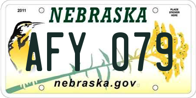 NE license plate AFY079