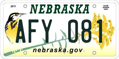 NE license plate AFY081