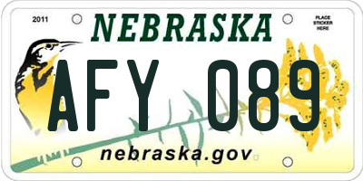 NE license plate AFY089