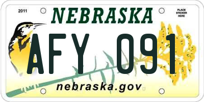 NE license plate AFY091