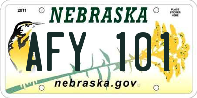 NE license plate AFY101