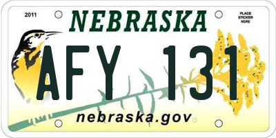 NE license plate AFY131