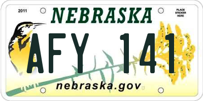 NE license plate AFY141