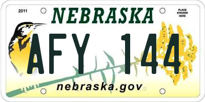 NE license plate AFY144