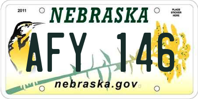 NE license plate AFY146