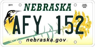 NE license plate AFY152