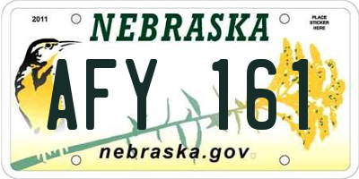 NE license plate AFY161