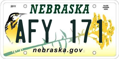 NE license plate AFY171