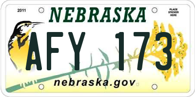 NE license plate AFY173