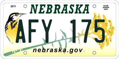 NE license plate AFY175