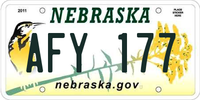 NE license plate AFY177