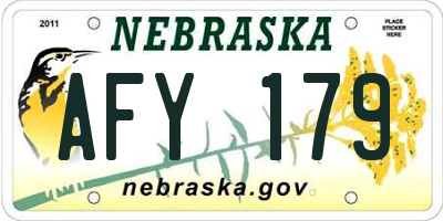 NE license plate AFY179