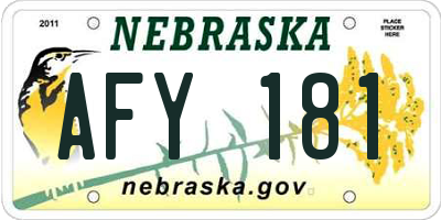 NE license plate AFY181