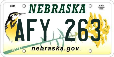 NE license plate AFY263
