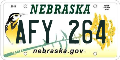 NE license plate AFY264