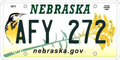 NE license plate AFY272