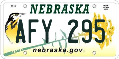 NE license plate AFY295