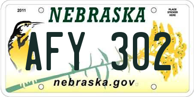 NE license plate AFY302