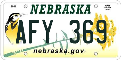 NE license plate AFY369