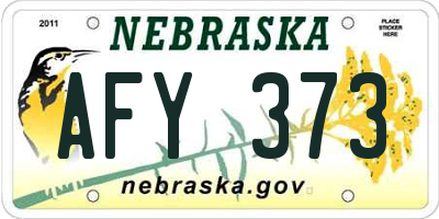 NE license plate AFY373