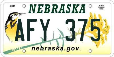 NE license plate AFY375