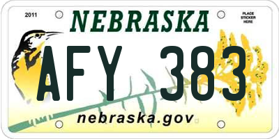 NE license plate AFY383