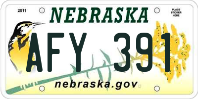 NE license plate AFY391