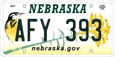 NE license plate AFY393