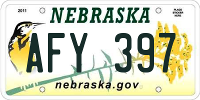 NE license plate AFY397