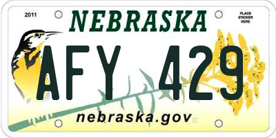 NE license plate AFY429