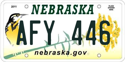 NE license plate AFY446