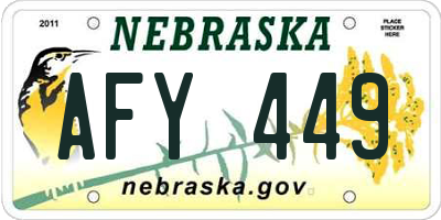 NE license plate AFY449