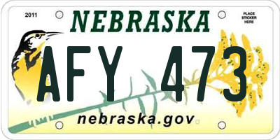 NE license plate AFY473