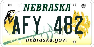 NE license plate AFY482