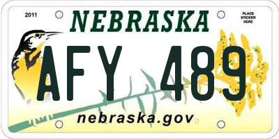 NE license plate AFY489