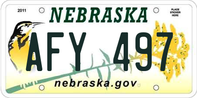 NE license plate AFY497