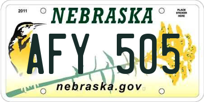 NE license plate AFY505