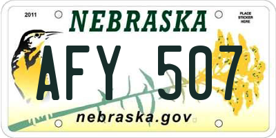 NE license plate AFY507