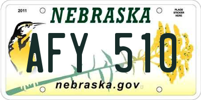 NE license plate AFY510