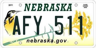 NE license plate AFY511