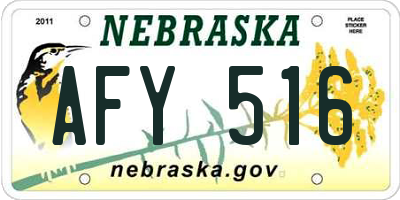 NE license plate AFY516