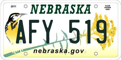 NE license plate AFY519