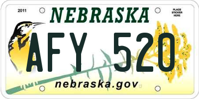 NE license plate AFY520
