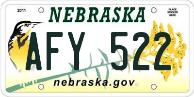 NE license plate AFY522